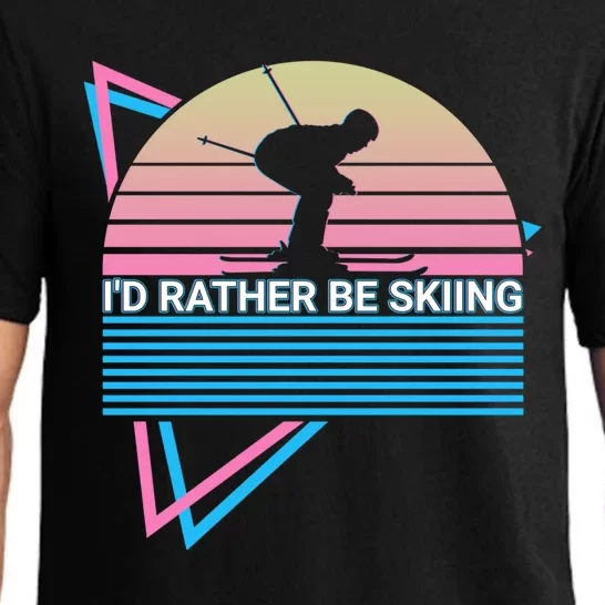 Id Rather Be Skiing Id Rather Be Skiing Ski Retro Gift Pajama Set