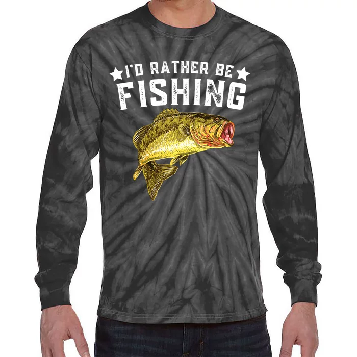 I'd Rather be Fishing Fisher Loving Fish Lake River Mode Tie-Dye Long Sleeve Shirt