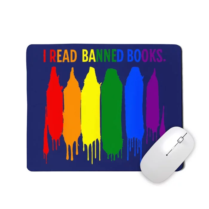 I Read Banned Books Week Rainbow LGBT Book Lover Teacher Mousepad