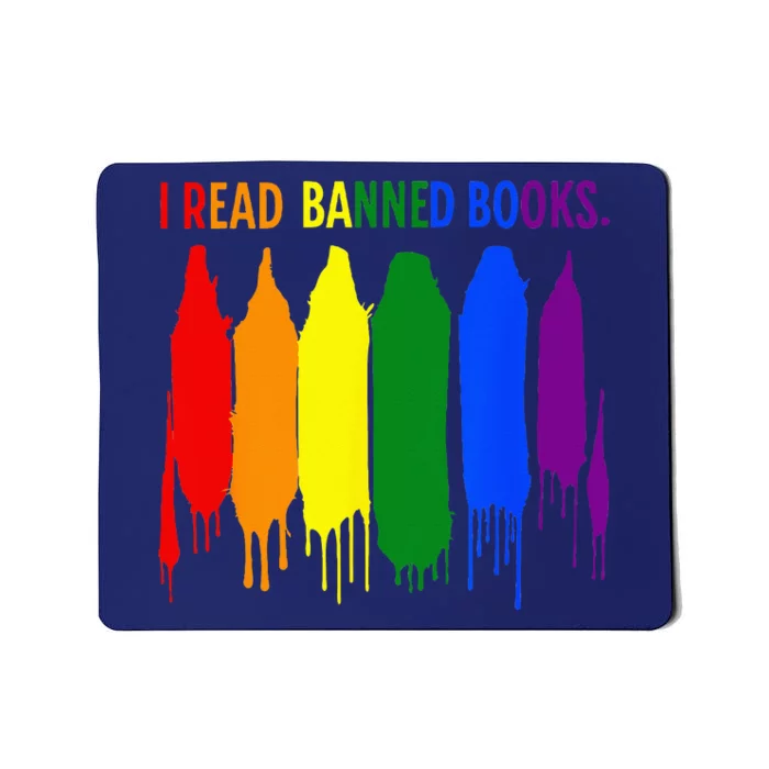 I Read Banned Books Week Rainbow LGBT Book Lover Teacher Mousepad