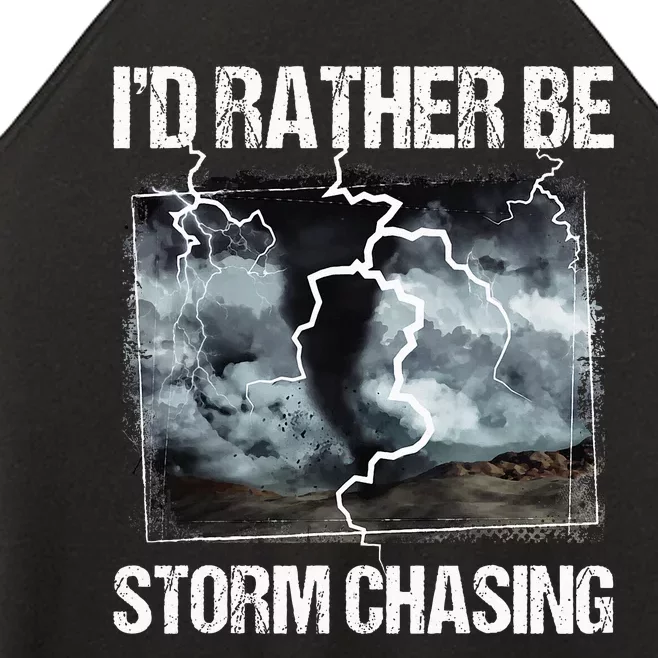 ID Rather Be Storm Chasing Tornado Chaser Meteorology Women’s Perfect Tri Rocker Tank