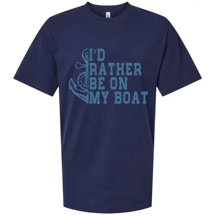 I'd Rather Be On My Boat Funny Boat Owner Saying Colored Sueded Cloud Jersey T-Shirt