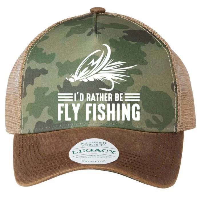 ID Rather Be Fly Fishing Funny Trout Fishing Dad Cute Gift Legacy Tie Dye Trucker Hat