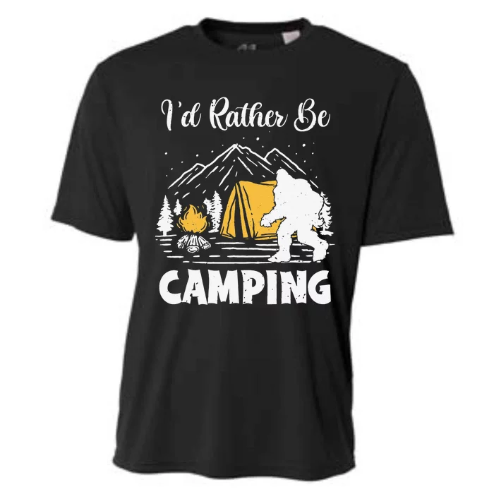 Id Rather Be Camping Bigfoot Halloween Camper Lover Gift Cooling Performance Crew T-Shirt