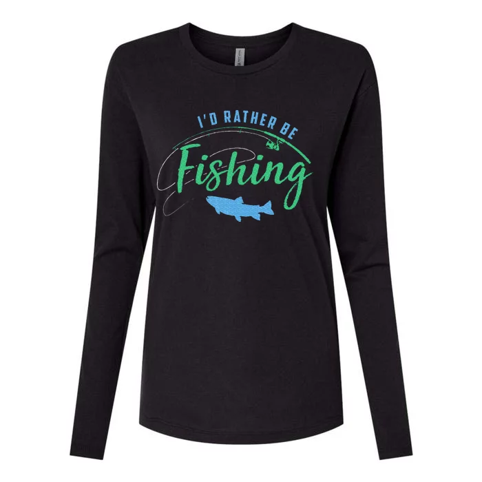 Id Rather Be Fishing Womens Cotton Relaxed Long Sleeve T-Shirt