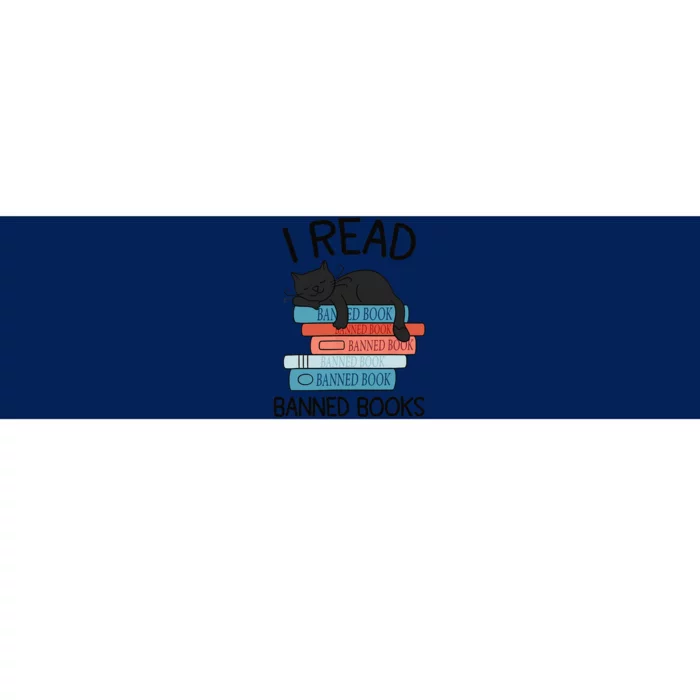 I Read Banned Books Black Cat Reader Librarian Freadom Women Bumper Sticker