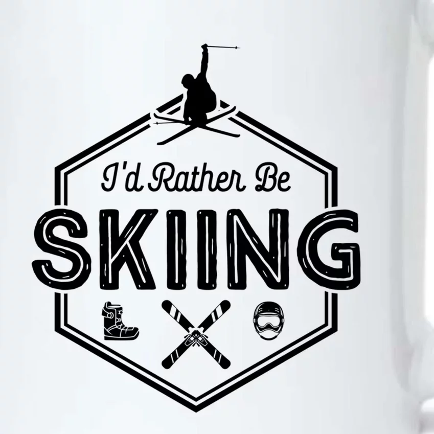 Id Rather Be Skiing Winter Snow Ski Lover Funny Gift Black Color Changing Mug