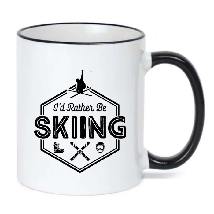 Id Rather Be Skiing Winter Snow Ski Lover Funny Gift Black Color Changing Mug