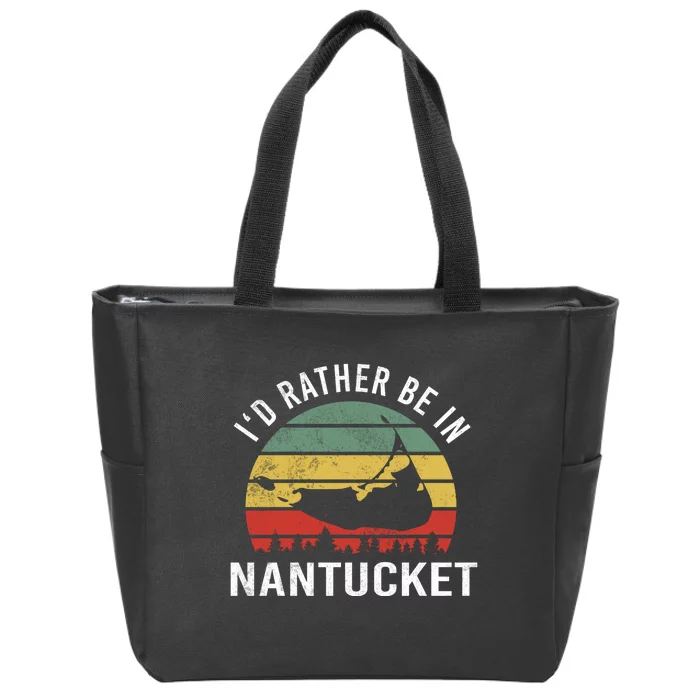 ID Rather Be In Nantucket Zip Tote Bag