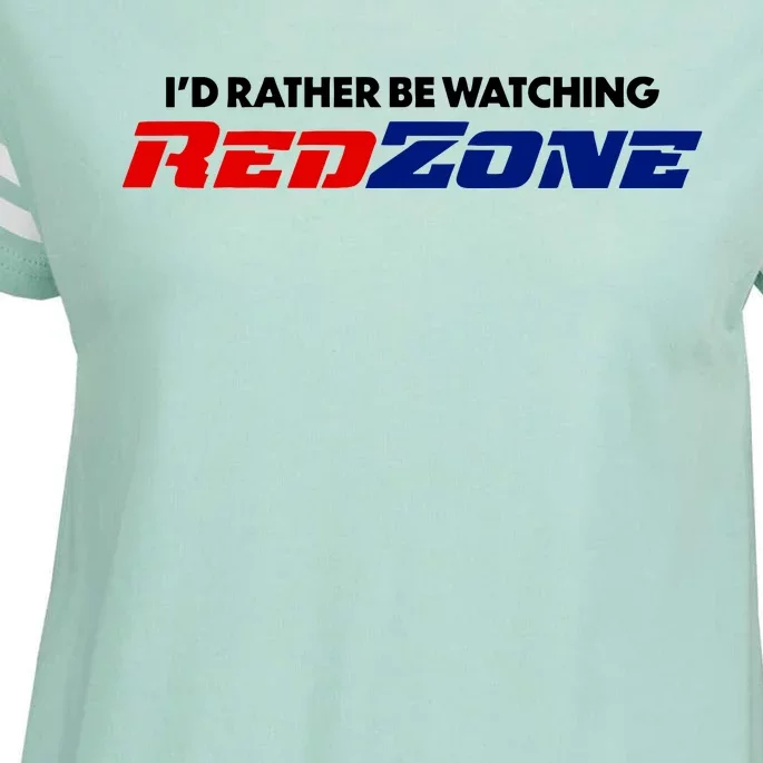 ID Rather Be Watching Redzone Enza Ladies Jersey Football T-Shirt