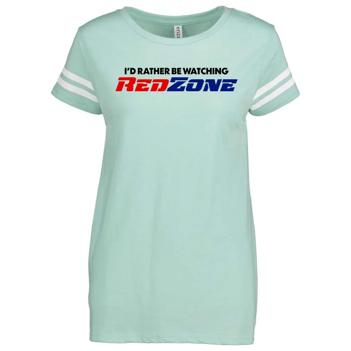 ID Rather Be Watching Redzone Enza Ladies Jersey Football T-Shirt