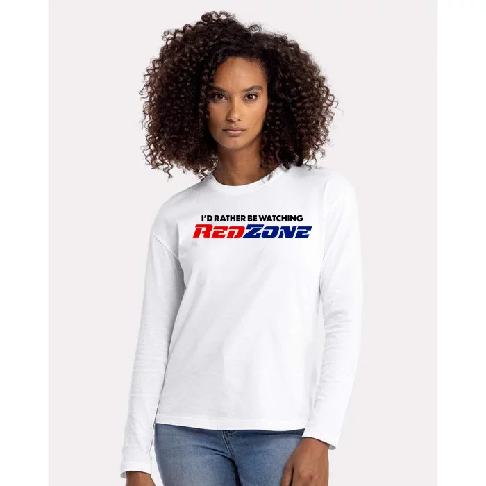 ID Rather Be Watching Redzone Womens Cotton Relaxed Long Sleeve T-Shirt