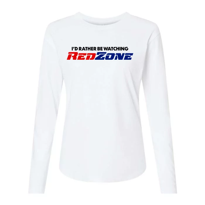 ID Rather Be Watching Redzone Womens Cotton Relaxed Long Sleeve T-Shirt