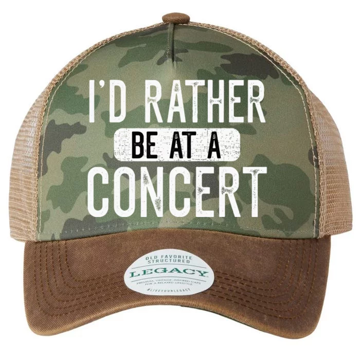 ID Rather Be At A Concert Funny Music Concert Lover Legacy Tie Dye Trucker Hat