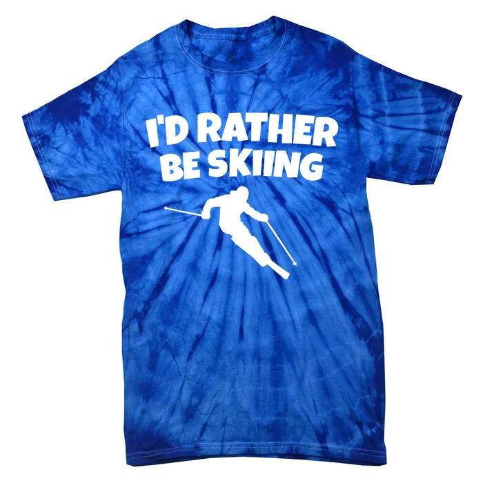 Id Rather Be Skiing (Black) Skier Gift Tie-Dye T-Shirt