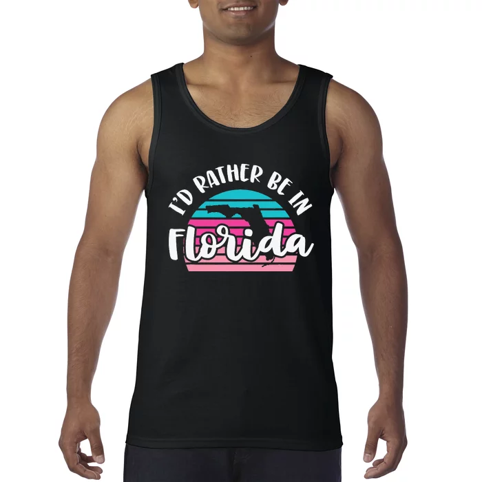 I'd Rather Be In Florida Funny Sweet Home Retro Tank Top