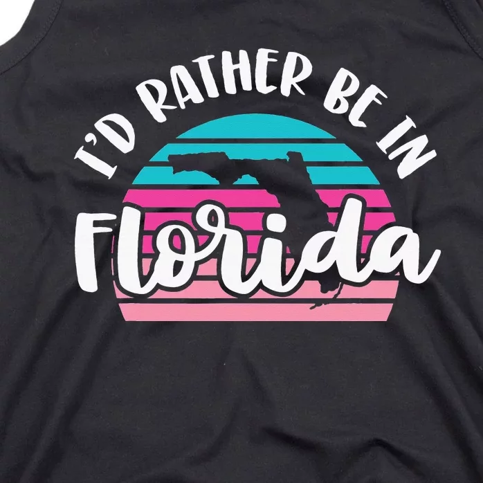 I'd Rather Be In Florida Funny Sweet Home Retro Tank Top