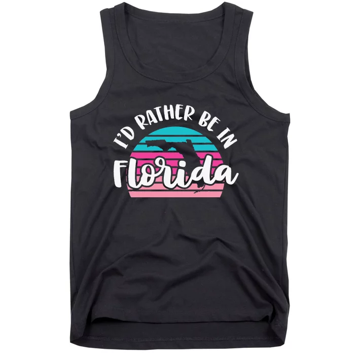 I'd Rather Be In Florida Funny Sweet Home Retro Tank Top