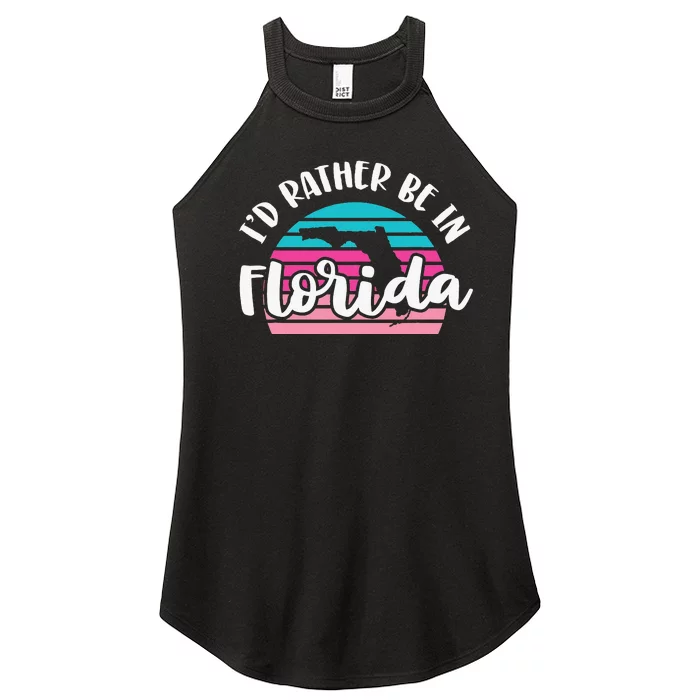 I'd Rather Be In Florida Funny Sweet Home Retro Women’s Perfect Tri Rocker Tank