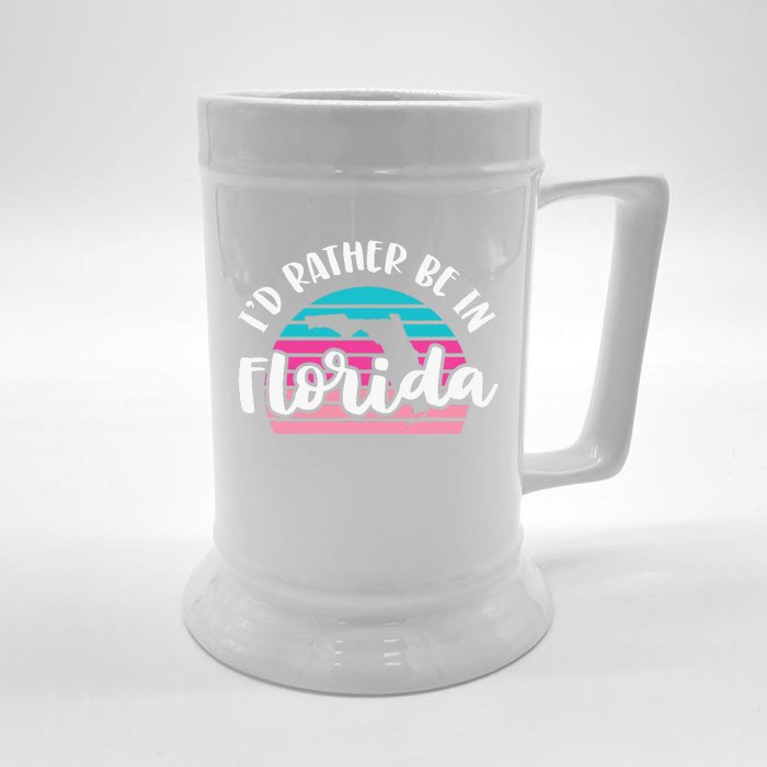 I'd Rather Be In Florida Funny Sweet Home Retro Front & Back Beer Stein