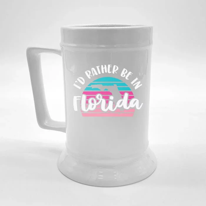 I'd Rather Be In Florida Funny Sweet Home Retro Front & Back Beer Stein