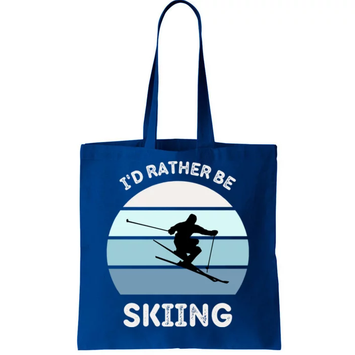 I'd Rather Be Skiing Downhill Skiing Family Winter Vacation Gift Tote Bag