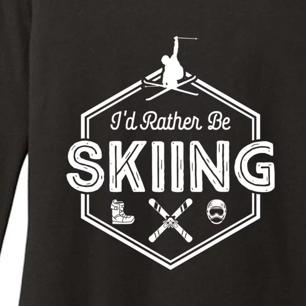 Id Rather Be Skiing Funny Skiing Gift For Skier Womens CVC Long Sleeve Shirt