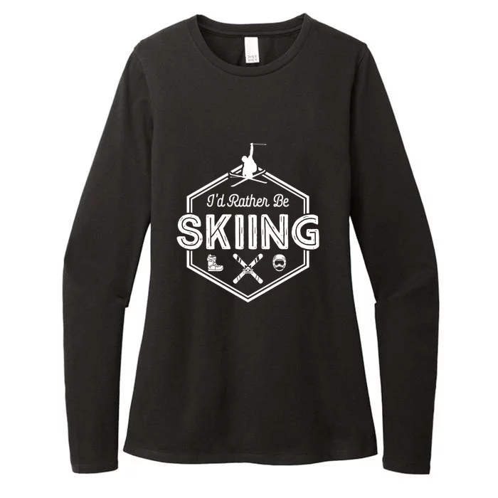 Id Rather Be Skiing Funny Skiing Gift For Skier Womens CVC Long Sleeve Shirt