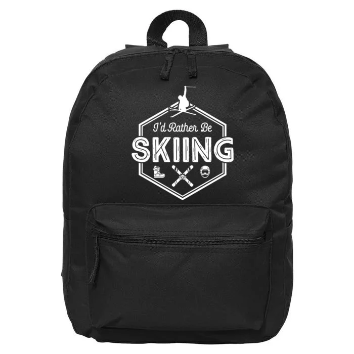 Id Rather Be Skiing Funny Skiing Gift For Skier 16 in Basic Backpack