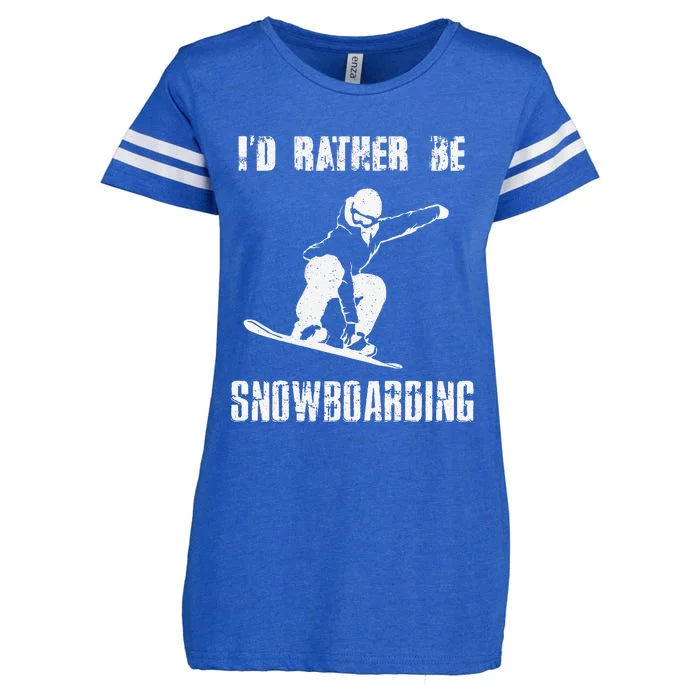 I'D RATHER BE SNOWBOARDING for Snowboarder Boarding Enza Ladies Jersey Football T-Shirt