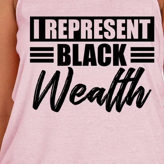 I Represent Black Wealth Black Wealth Matters Gift Women's Knotted Racerback Tank