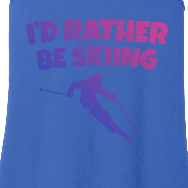 Id Rather Be Skiing (White) Skier Gift Ladies Essential Tank