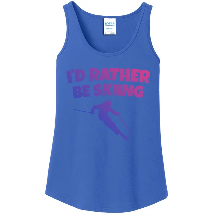 Id Rather Be Skiing (White) Skier Gift Ladies Essential Tank