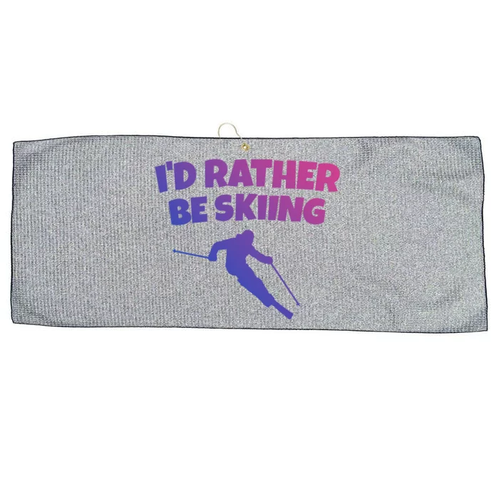 Id Rather Be Skiing (White) Skier Gift Large Microfiber Waffle Golf Towel