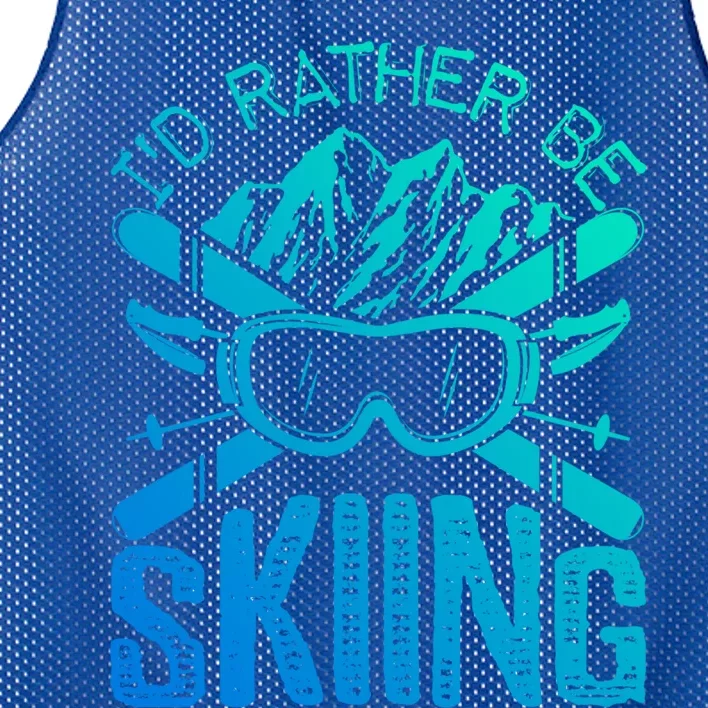 Id Rather Be Skiing Funny Gift Skater Sports Wear Great Gift Mesh Reversible Basketball Jersey Tank