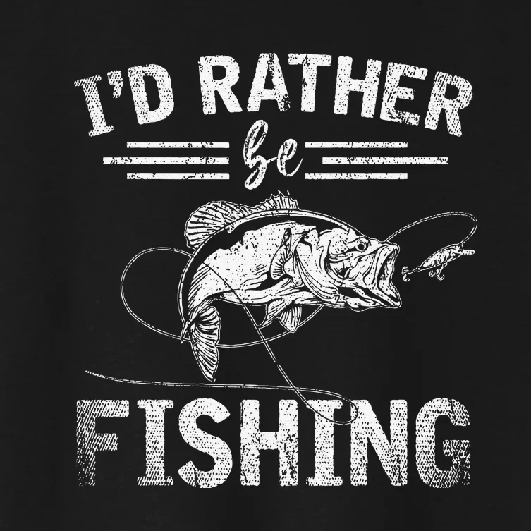 Id Rather Be Fishing Funny Fisherman Gift Hobby Fishing Women's Crop Top Tee