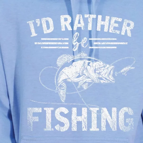 Id Rather Be Fishing Funny Fisherman Gift Hobby Fishing Unisex Surf Hoodie