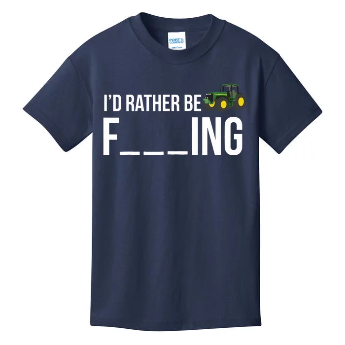 Id Rather Be Farming Funny Farmer Gift Kids T-Shirt