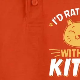 Id Rather Be With My Kitty Cat Mom Dad Gag Tee Gift Dry Zone Grid Performance Polo