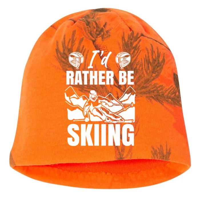 Id Rather Be Skiing Funny Mountain Skiing Skier Ski Gift Kati - Camo Knit Beanie