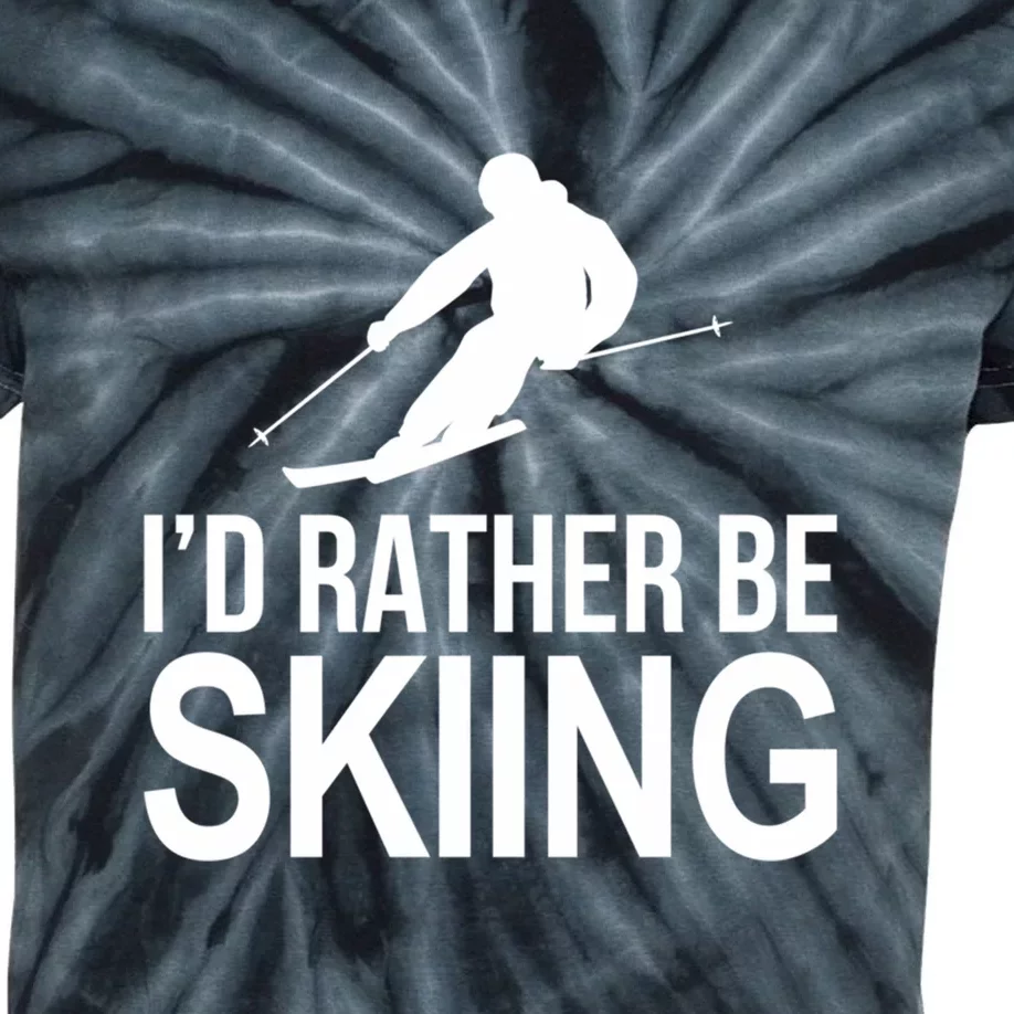 Id Rather Be Skiing Gift For Skier Kids Tie-Dye T-Shirt