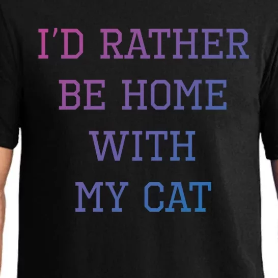 ID Rather Be Home With My Cat Funny Pet Owner Gift Pajama Set