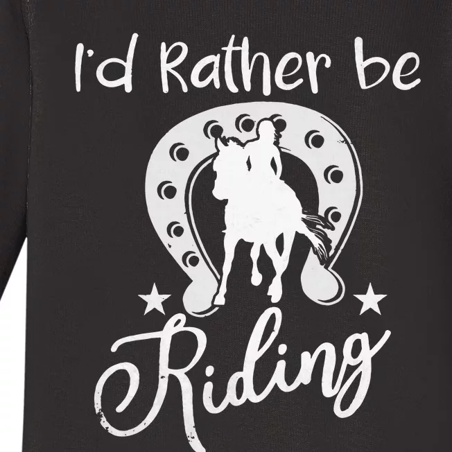 Id Rather Be Riding Horseback Baby Long Sleeve Bodysuit