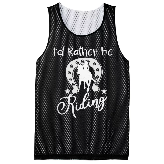 Id Rather Be Riding Horseback Mesh Reversible Basketball Jersey Tank