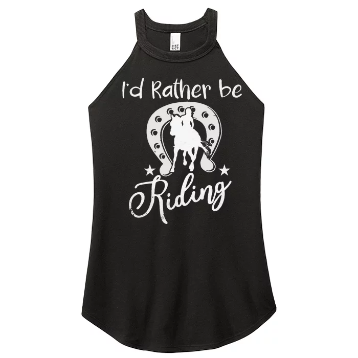 Id Rather Be Riding Horseback Women’s Perfect Tri Rocker Tank