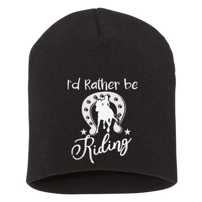 Id Rather Be Riding Horseback Short Acrylic Beanie