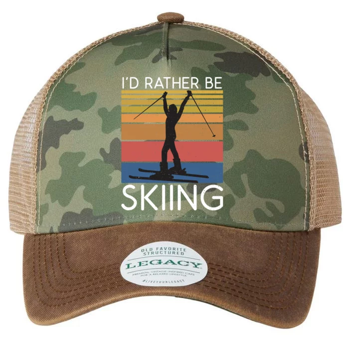 Id Rather Be Skiing Snow Winter Sport Skier Gift Legacy Tie Dye Trucker Hat