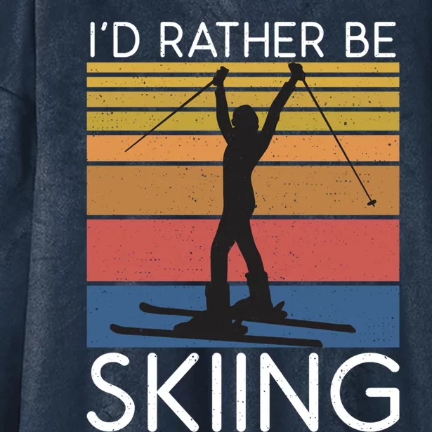 Id Rather Be Skiing Snow Winter Sport Skier Gift Hooded Wearable Blanket