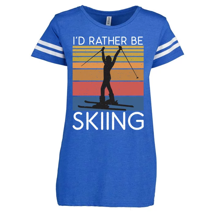 Id Rather Be Skiing Snow Winter Sport Skier Gift Enza Ladies Jersey Football T-Shirt