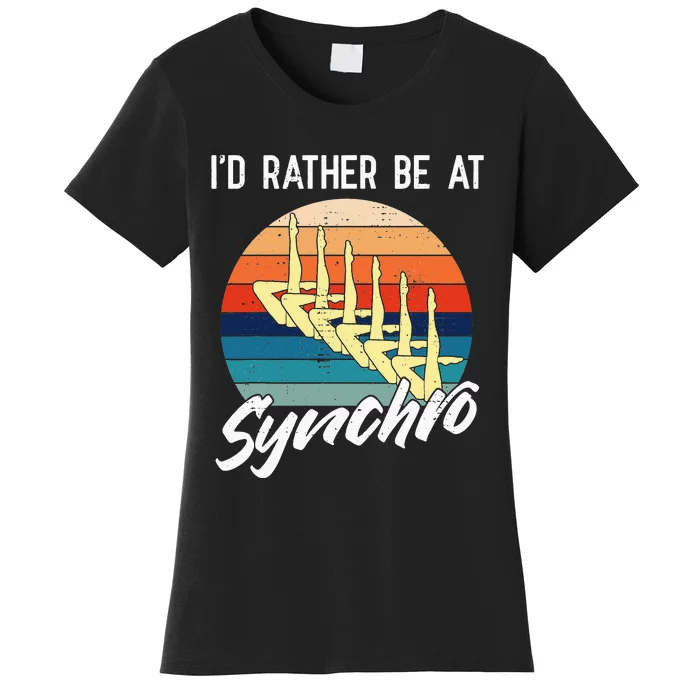 I'd Rather Be At Synchro Funny Swimming Retro Swimmer Women's T-Shirt